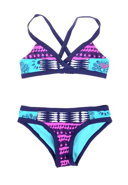 Roxy Cross Over - Blu Bambini A Buon Mercato Swimwear (O5256)